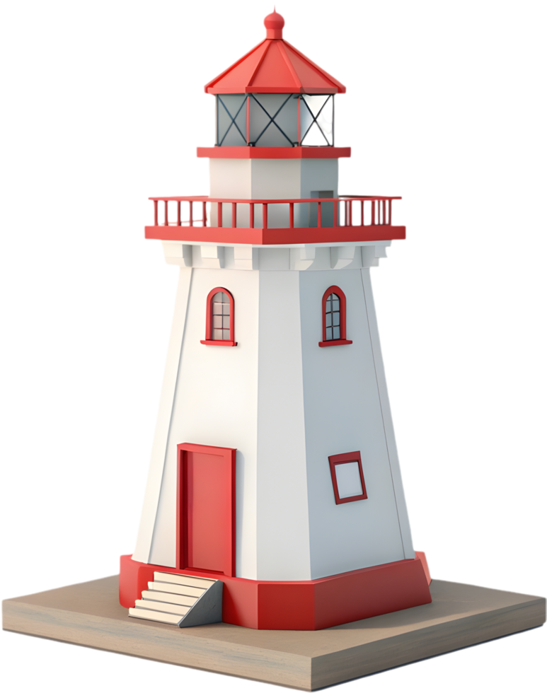 Cartoon Light House Icon with Coastal Navigation Design. . png