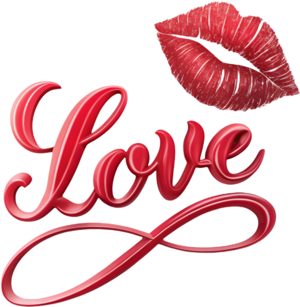 Decorative Romantic Love Typography in Elegant Cursive Art. . png