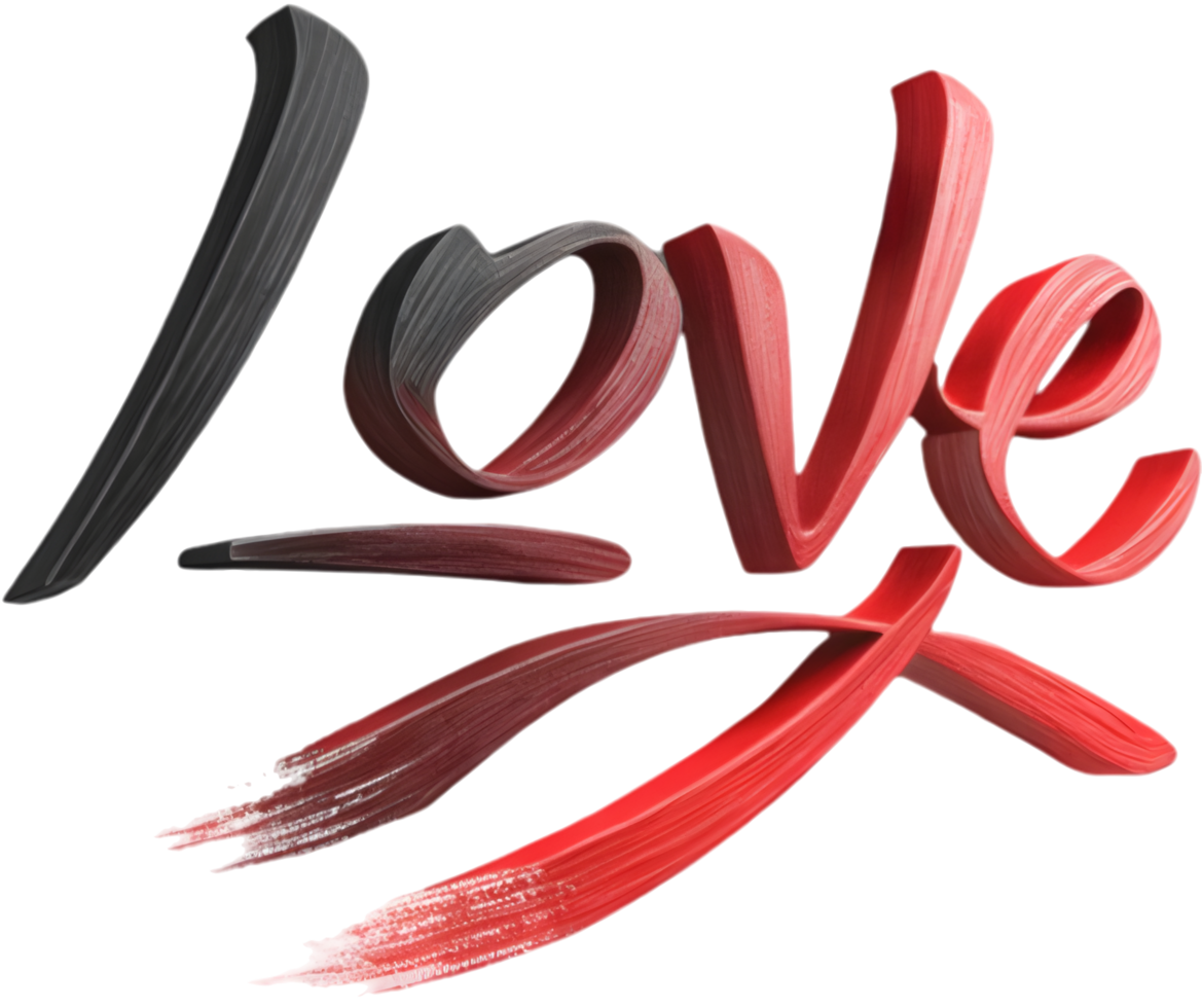 Romantic Handwritten Love Typography in Elegant Calligraphy. . png
