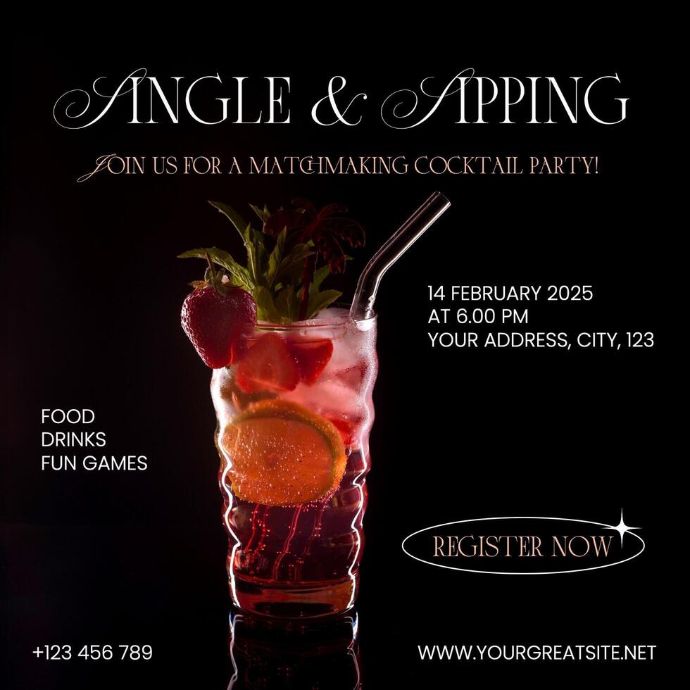 Cocktail Party Invitation Instagram Post template