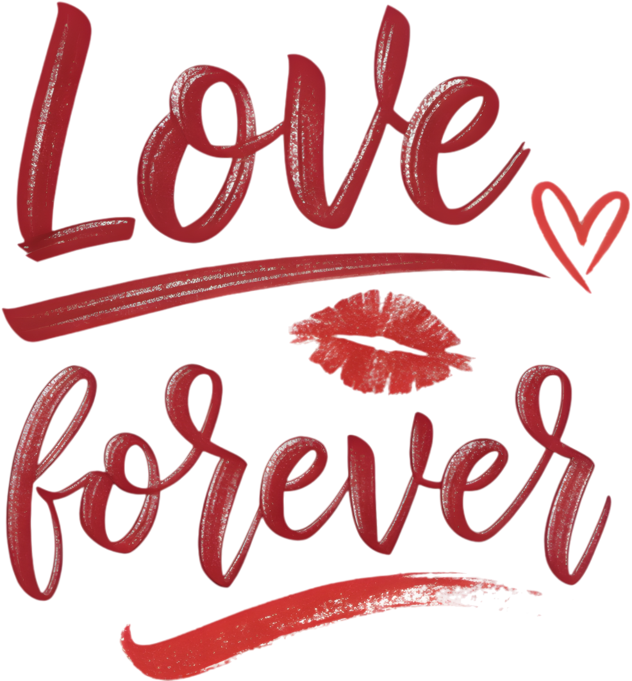 Elegant calligraphy art with romantic love forever text. . png