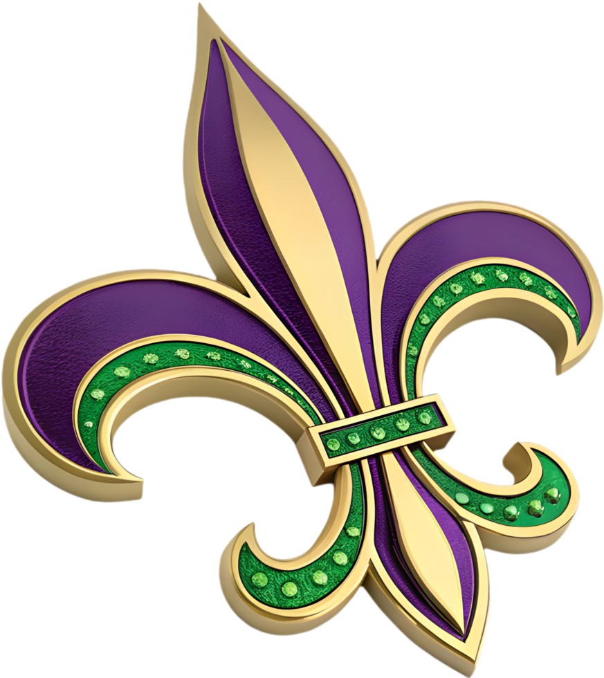 New Orleans Mardi Gras festival logo with colorful design. . png