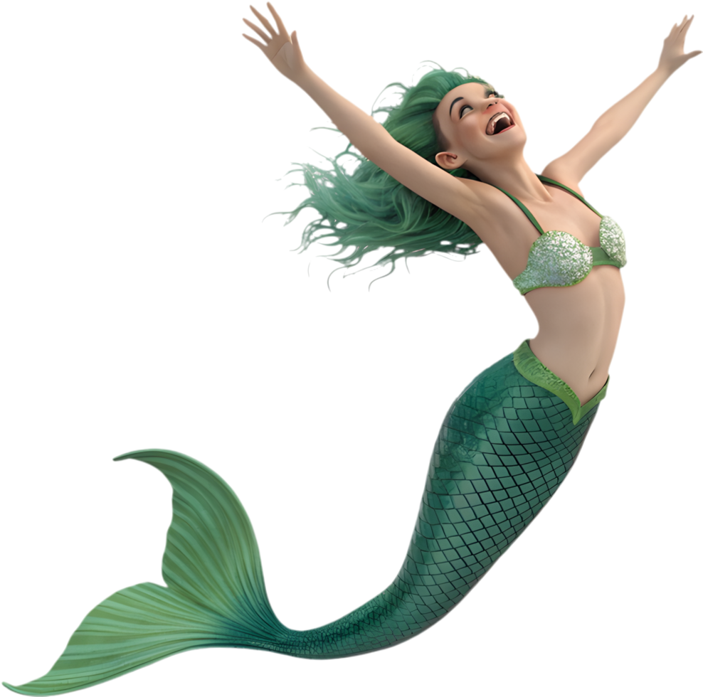 Fantasy mermaid clipart for underwater and ocean design projects. . png