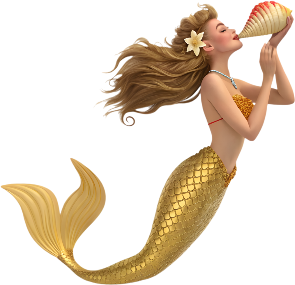 Fantasy mermaid clipart for aquatic and design projects. . png
