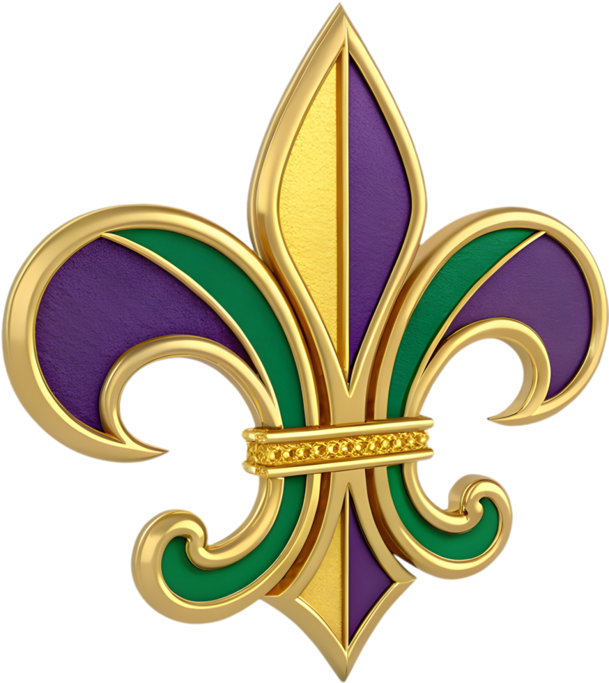 Festive Mardi Gras logo with jazz and cultural spirit. . png