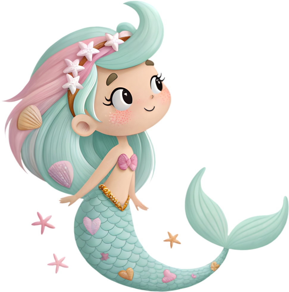 Cute fantasy mermaid clipart for creative design artwork. . png