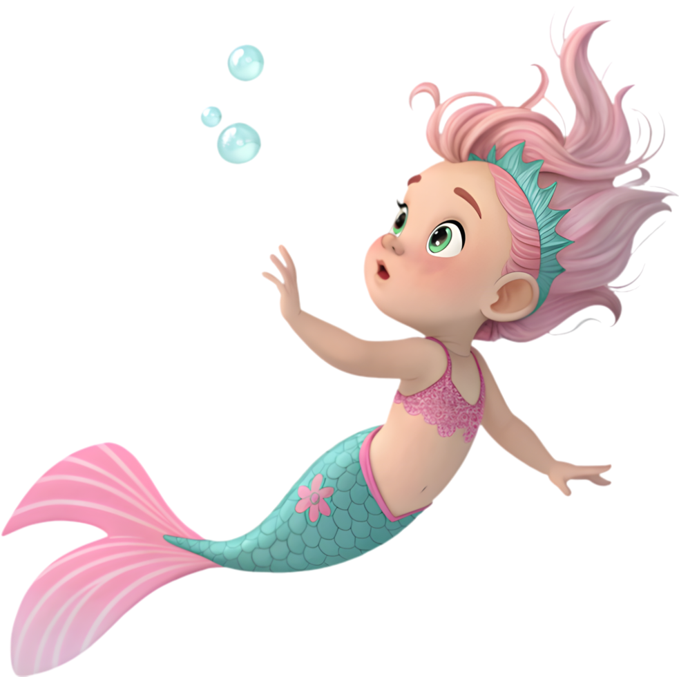 Magical mermaid character clipart ideal for fantasy artwork. . png