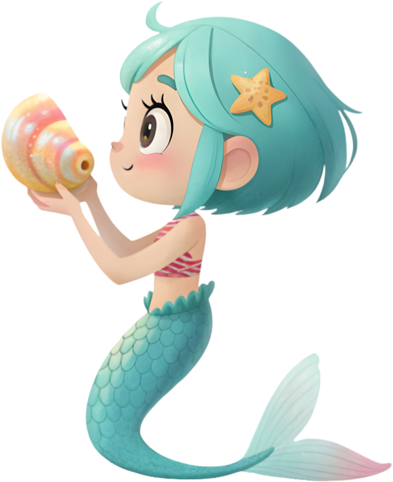 Beautiful fantasy mermaid clipart for ocean and sea designs. . png
