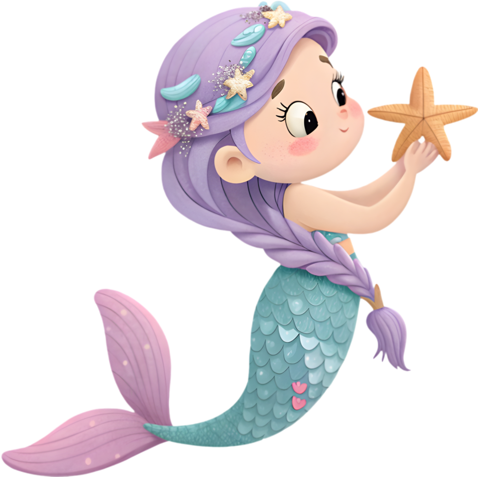 Magical mermaid clipart for fantasy and ocean artwork. . png
