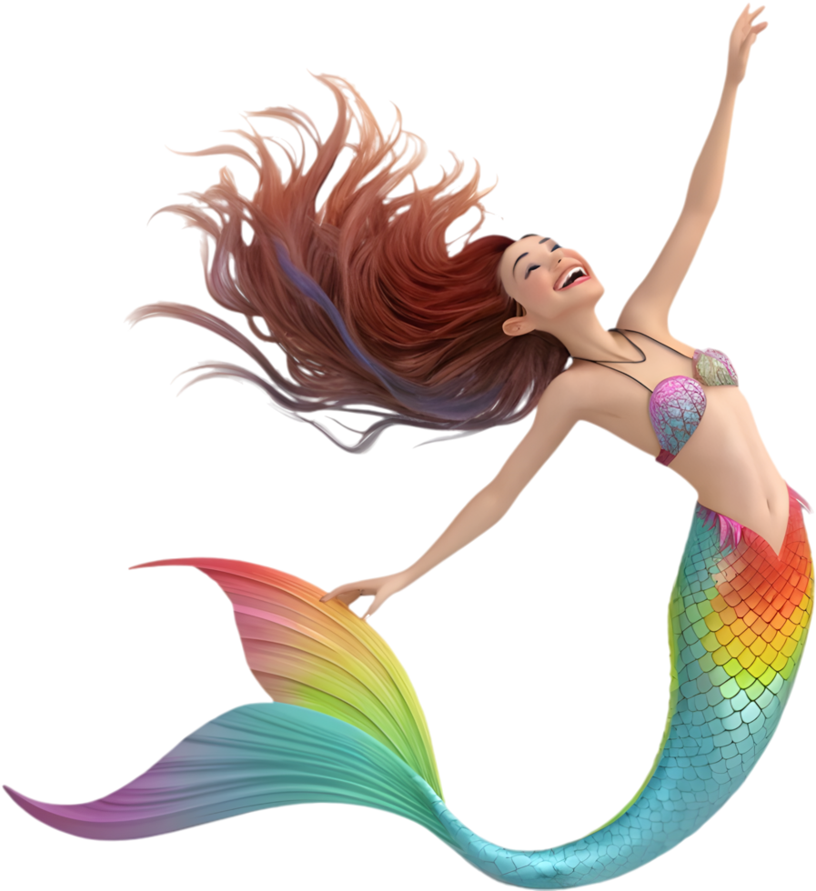 Creative cartoon mermaid design for fantasy art projects. . png