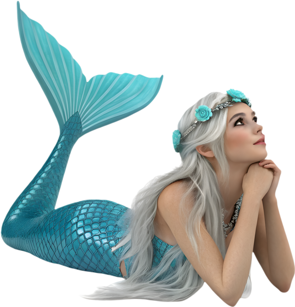 Adorable mermaid character for creative and ocean design projects. . png