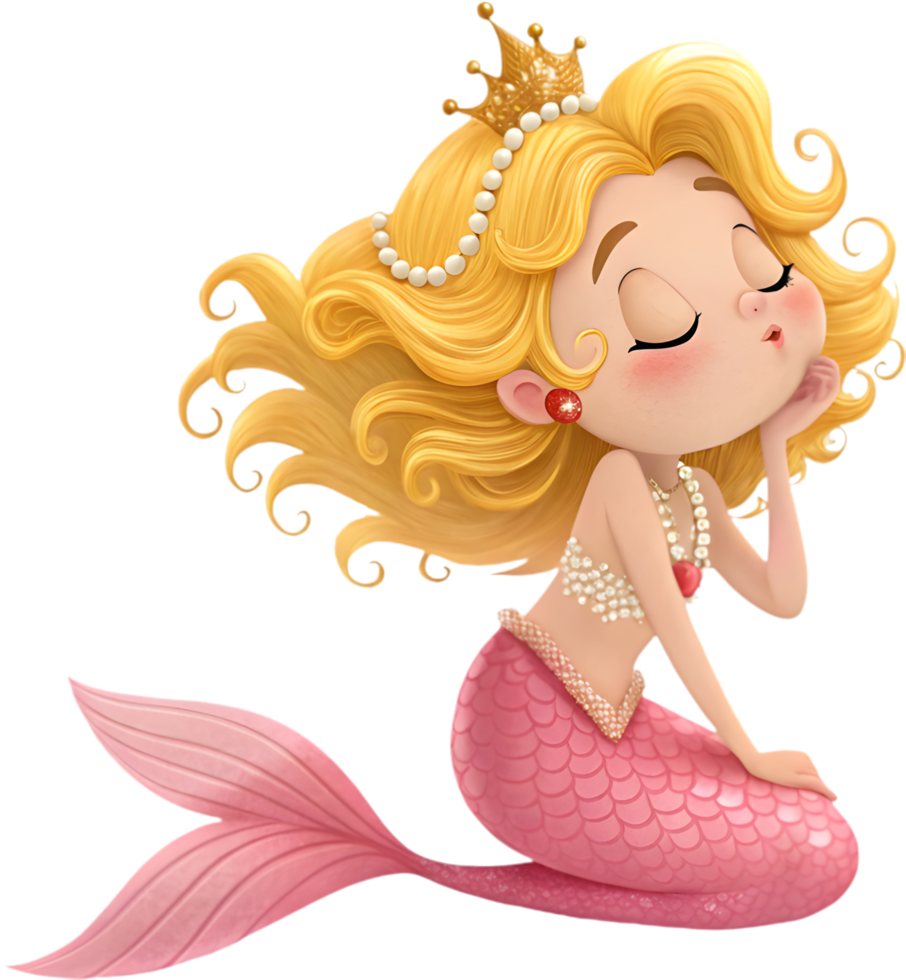 Cute mermaid design for creative and ocean-themed projects. . png