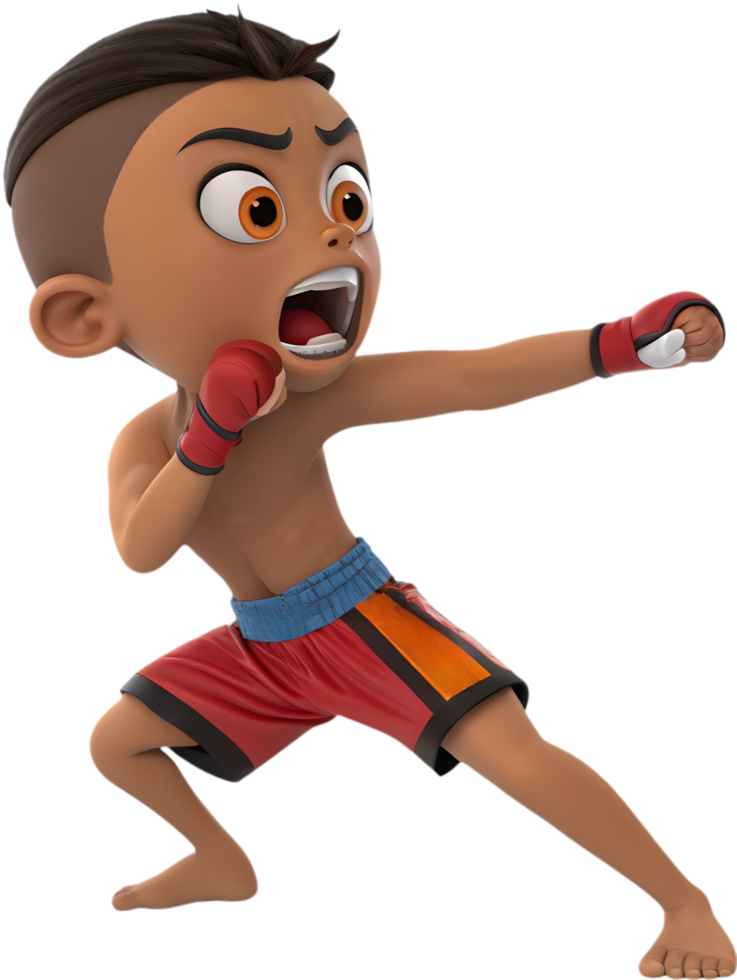 Fighter Clipart for Martial Arts Action, Muay Thai Style, . png