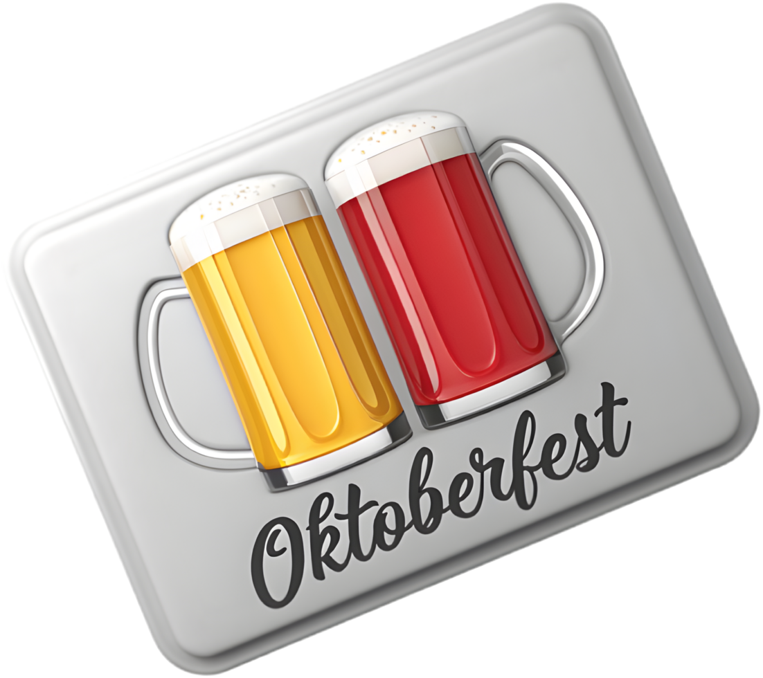 Traditional Oktoberfest Munich Festival Icon with Beer Cheers. . png