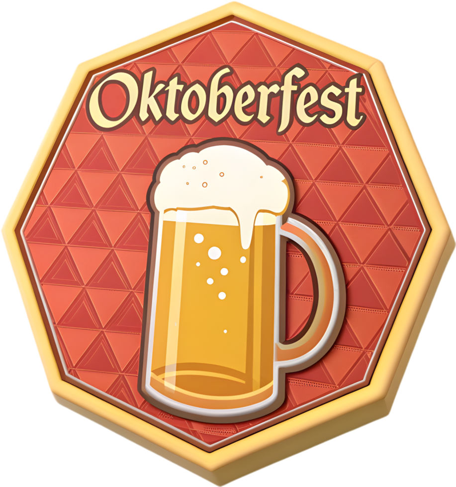 Bavarian Oktoberfest Festival Icon with Traditional Elements. . png