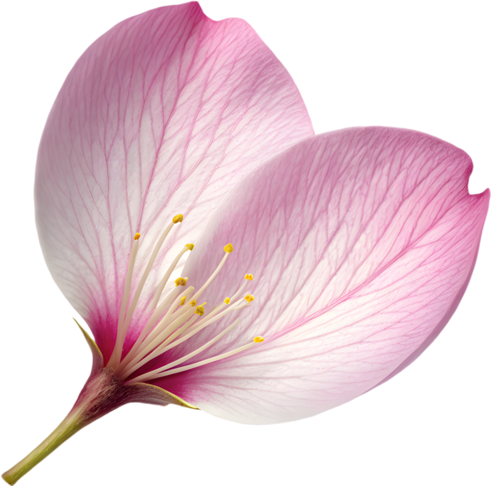 Delicate pink cherry blossom petal for artistic backgrounds. . png