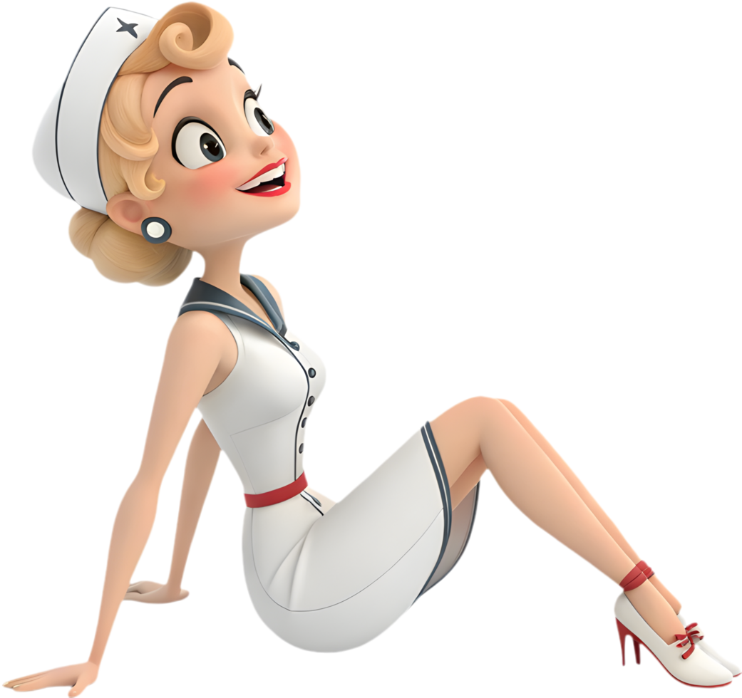 Pin-up girl presenting a fierce fashion. . png