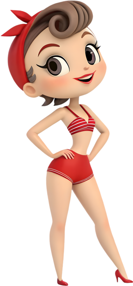 Pin-up girl exuding glamorous vintage vibes. . png