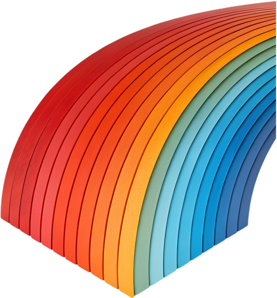 Rainbow curve with a colorful smooth gradient flow. . png