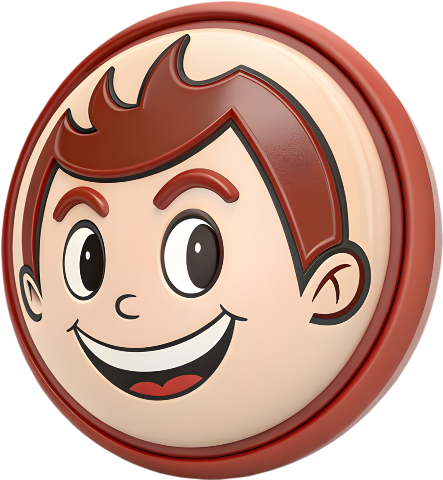 Artistic Boy Face Icon Clipart with a Friendly and Youthful Expression, . png