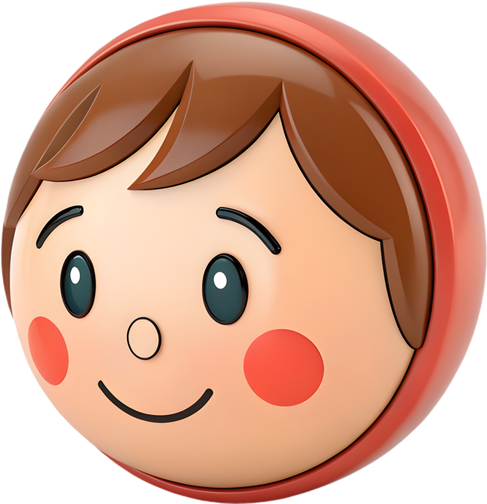 Fun Boy Face Icon Clipart with Youthful Expression and Professional Style, . png