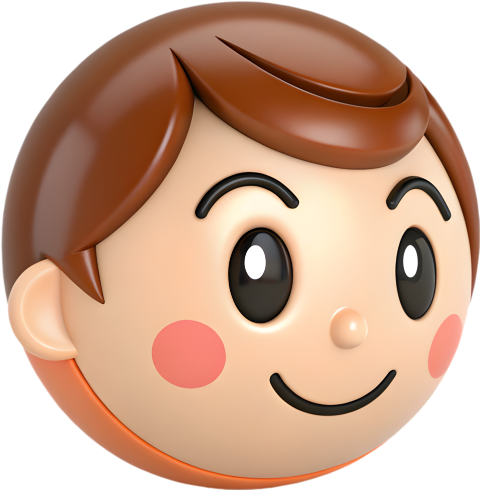 Charming Boy Face Icon Clipart with Minimalist Style for Your Projects, . png