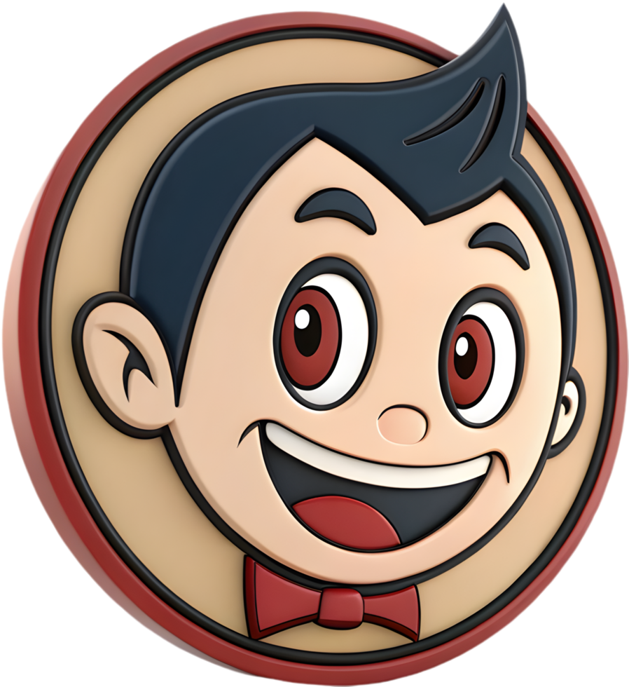 Unique Boy Face Icon Clipart with Fun Facial Expression for Projects, . png