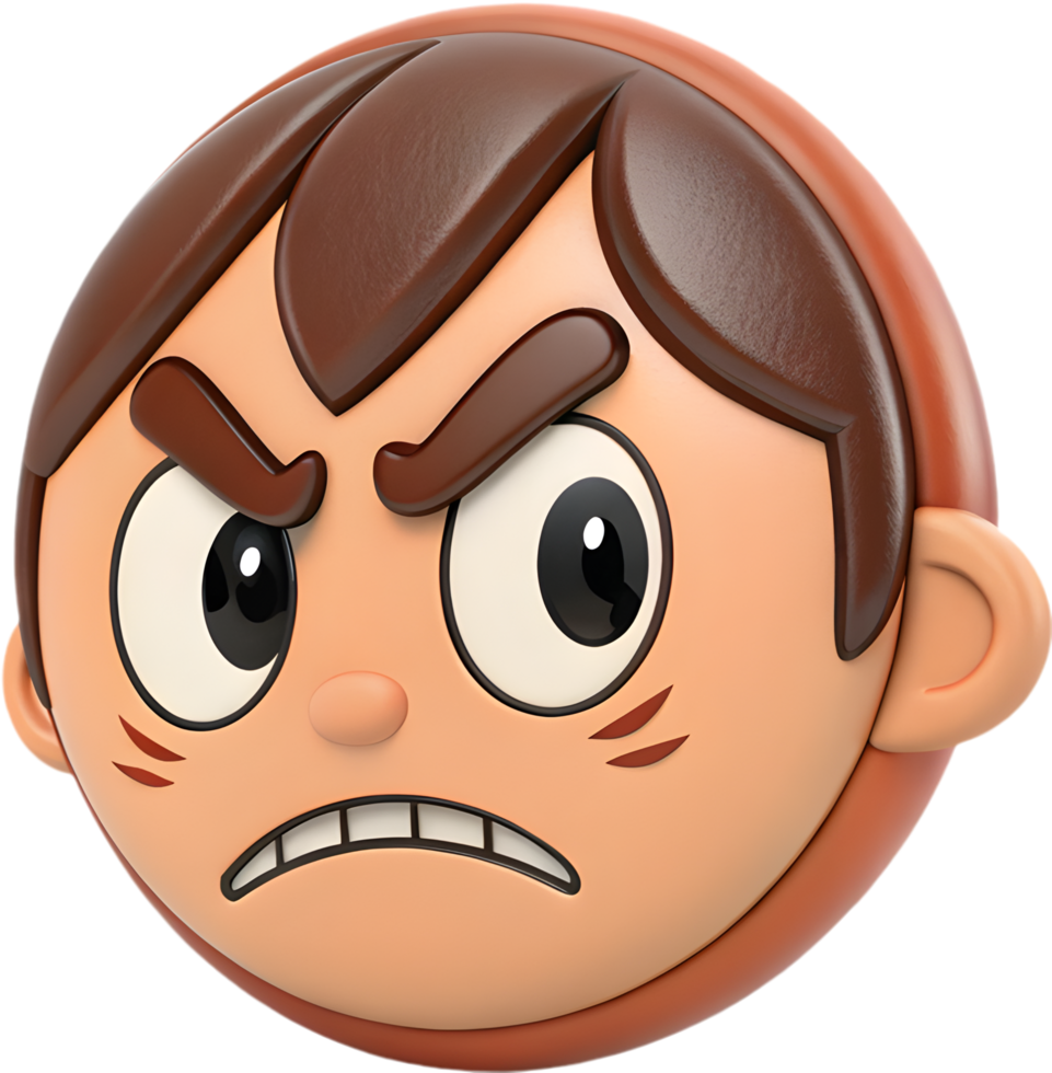 Boy Face Icon Clipart in High-Quality Cartoon Style with Clean Design, . png