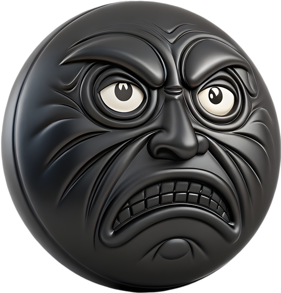 Playful round face icon clipart perfect for emoji designs, . png