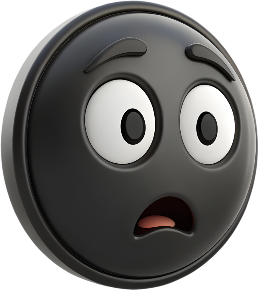 Iconic round face clipart with expressive features and digital charm, . png