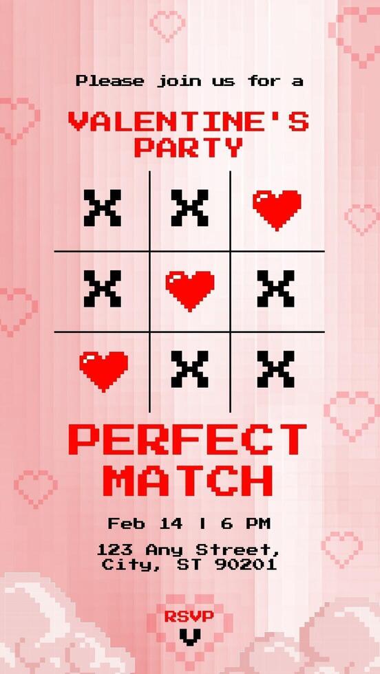 Valentine's Day Party Perfect Match Event Invitation for Instagram Story template
