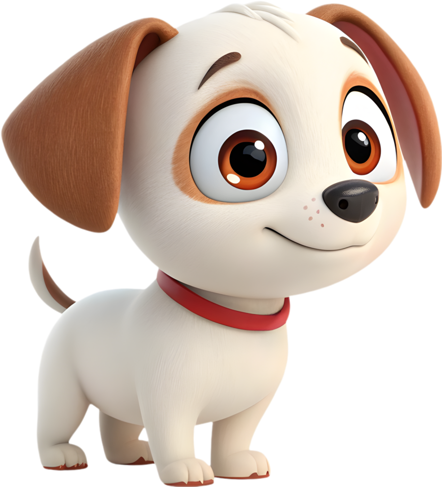 Digital puppy art clipart with cute features for pet projects, . png