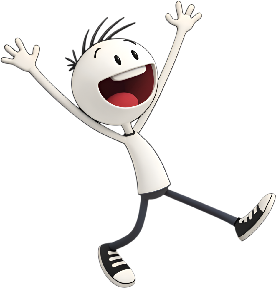 Amusing stick figure with funny pose and lighthearted character design. . png