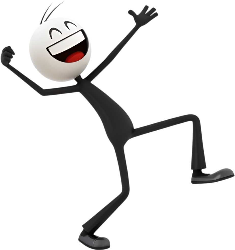 Fun stick figure clipart with a dynamic and playful pose. . png
