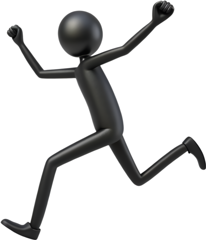 Stick figure clipart with quirky expression and playful character pose. . png