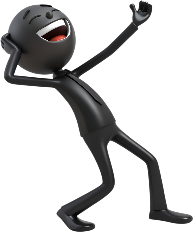 Playful stick figure in a funny pose with creative action design. . png