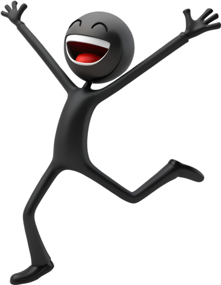 Stick figure clipart in a playful, creative pose full of humor. . png