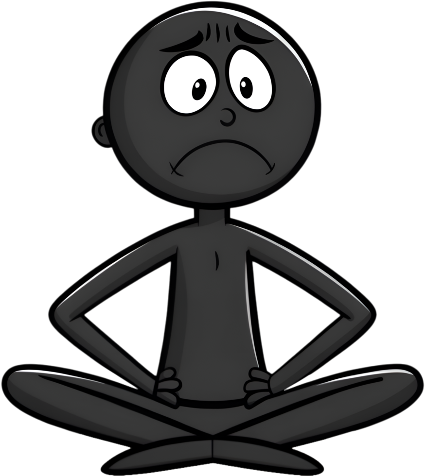 Creative stick figure clipart with humorous pose and joyful motion. . png
