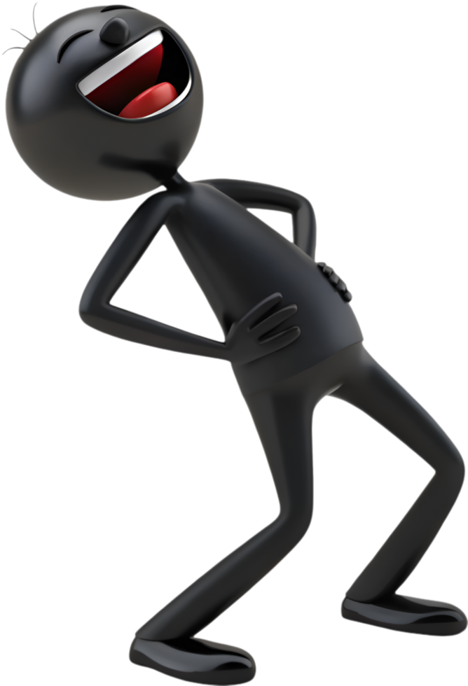 Cheerful stick figure design showing playful and funny character pose. . png