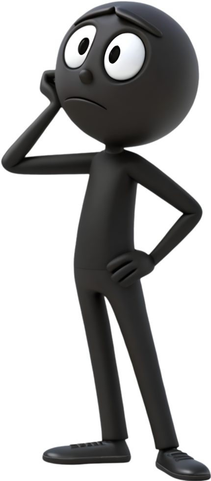 Playful and humorous stick figure in a dynamic, creative pose. . png