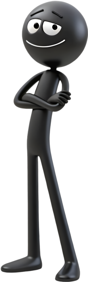 Creative stick figure illustration featuring a fun and playful pose. . png