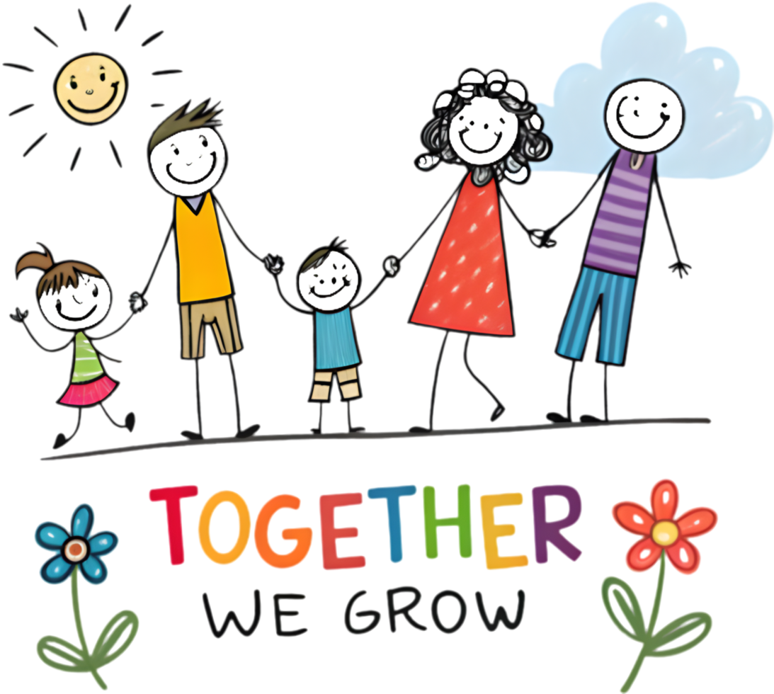 Family joy captured in a playful stick figure illustration. . png