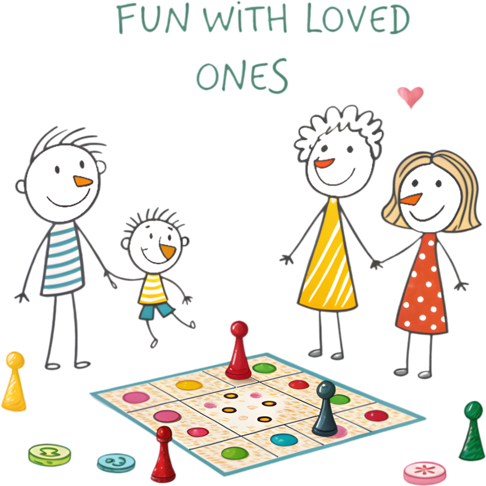 Kindergarten-style happy family art with cheerful stick figures of parents. . png