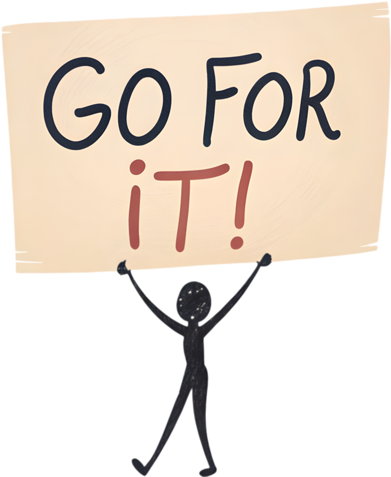 Cheerful clipart featuring an empowering motivational quote for young learners. . png