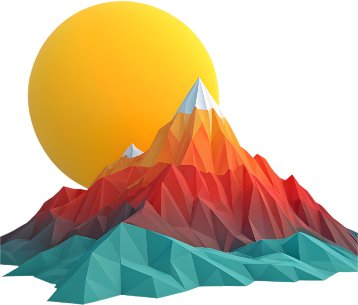 Stunning sun rays shining over rolling mountain hills. . png