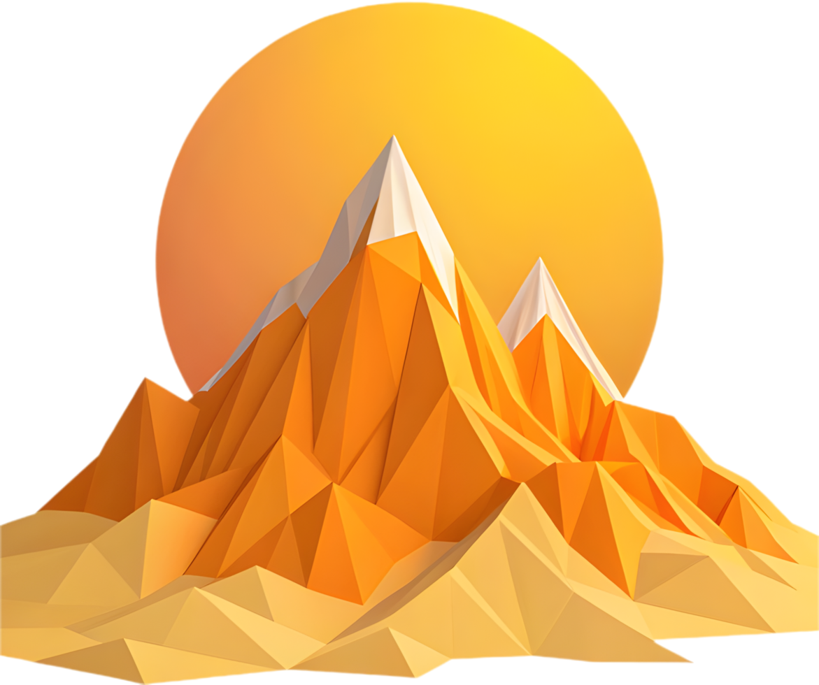 Beautiful nature scene featuring a radiant mountain sunrise. . png