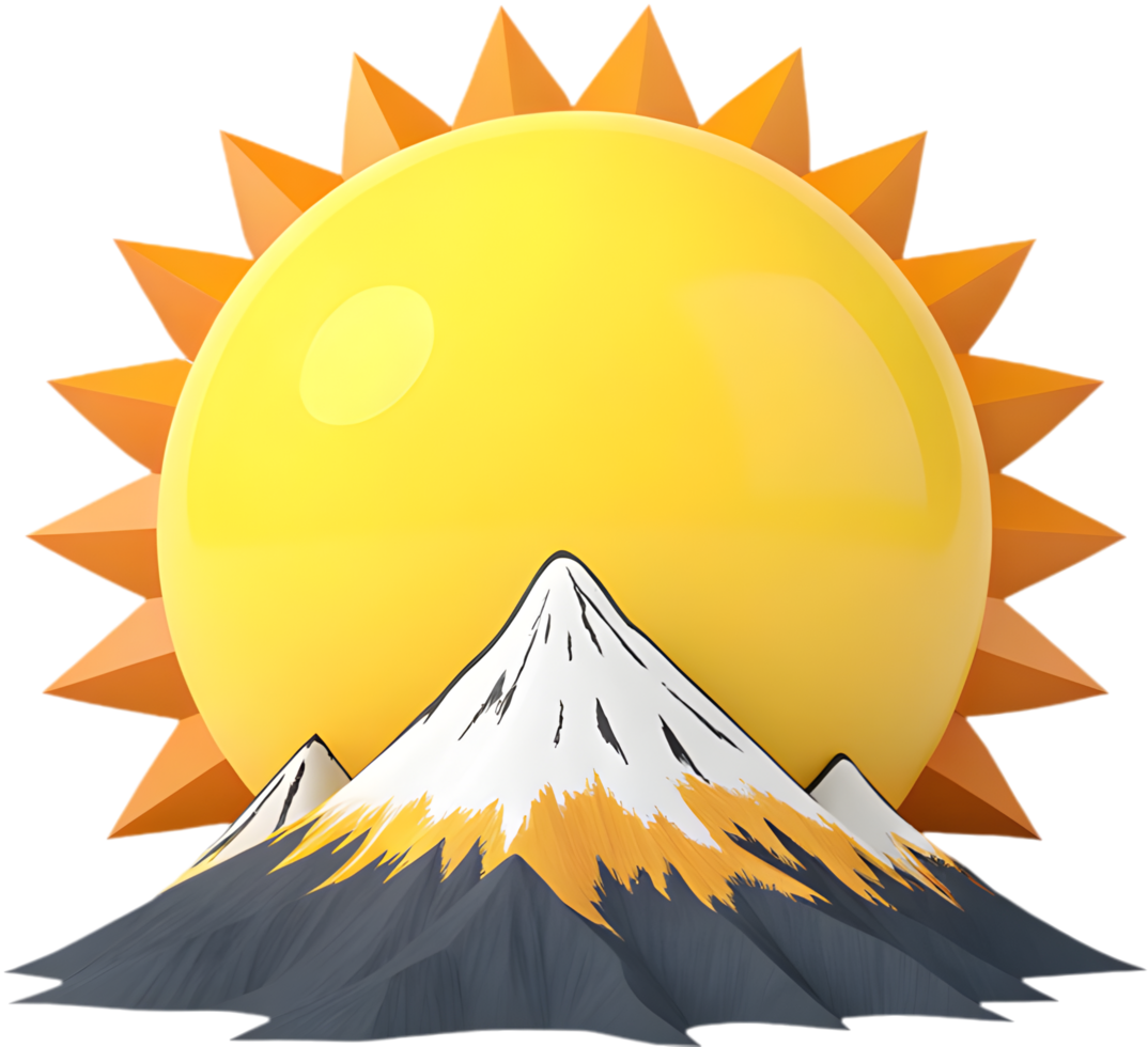 Vibrant morning hues painting the mountain horizon. . png