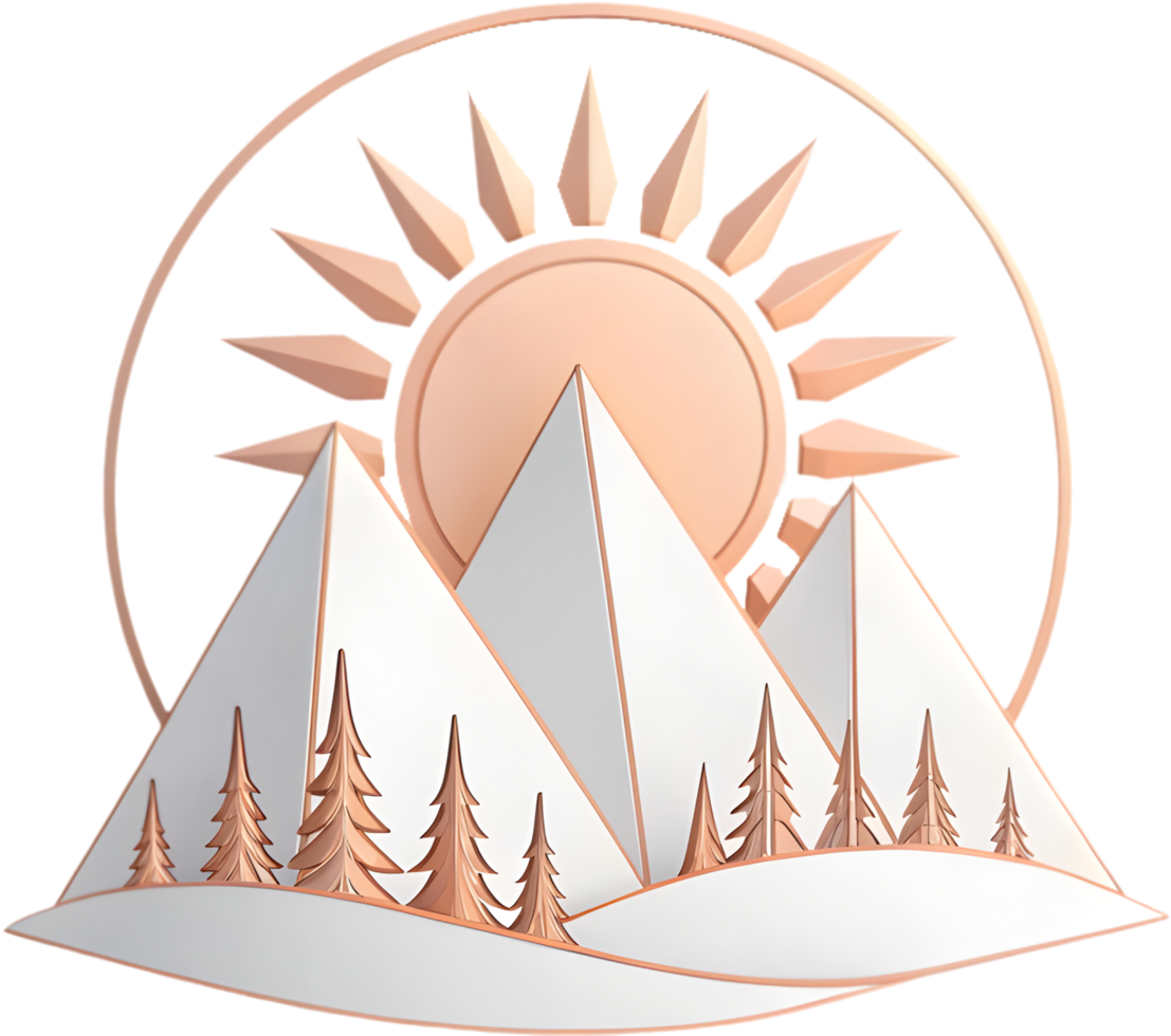 Scenic mountain view with golden sunlight reflections. . png