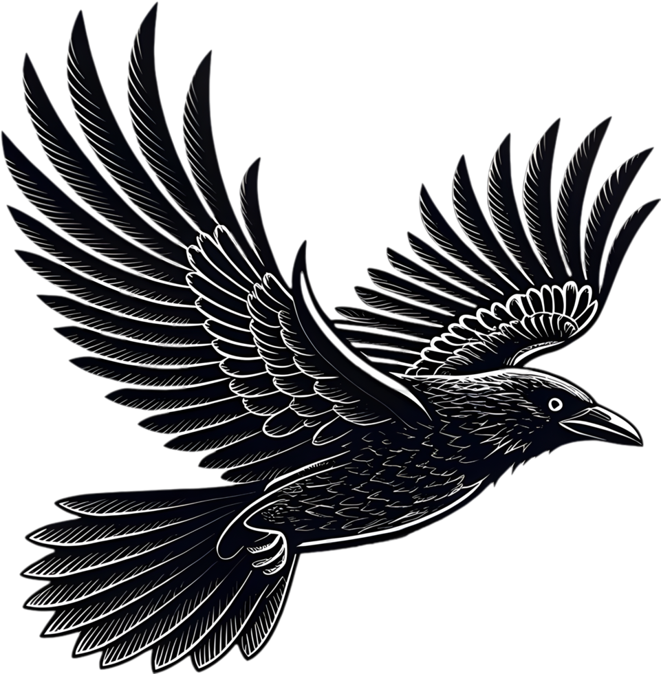 Dark Raven Tattoo Design Featuring Deep Spiritual Meaning. . png
