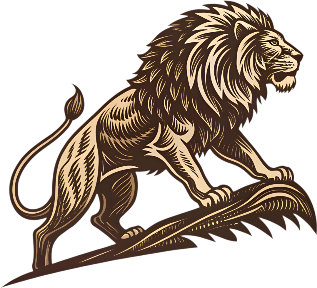 Detailed Lion Tattoo with Majestic Royal Design and Strength. . png
